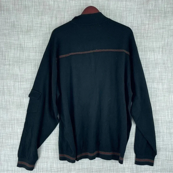 Venezzi Mens Size 2XL Wool blend long sleeve pullover 1/4 zip sweater 1622 - Picture 7 of 8
